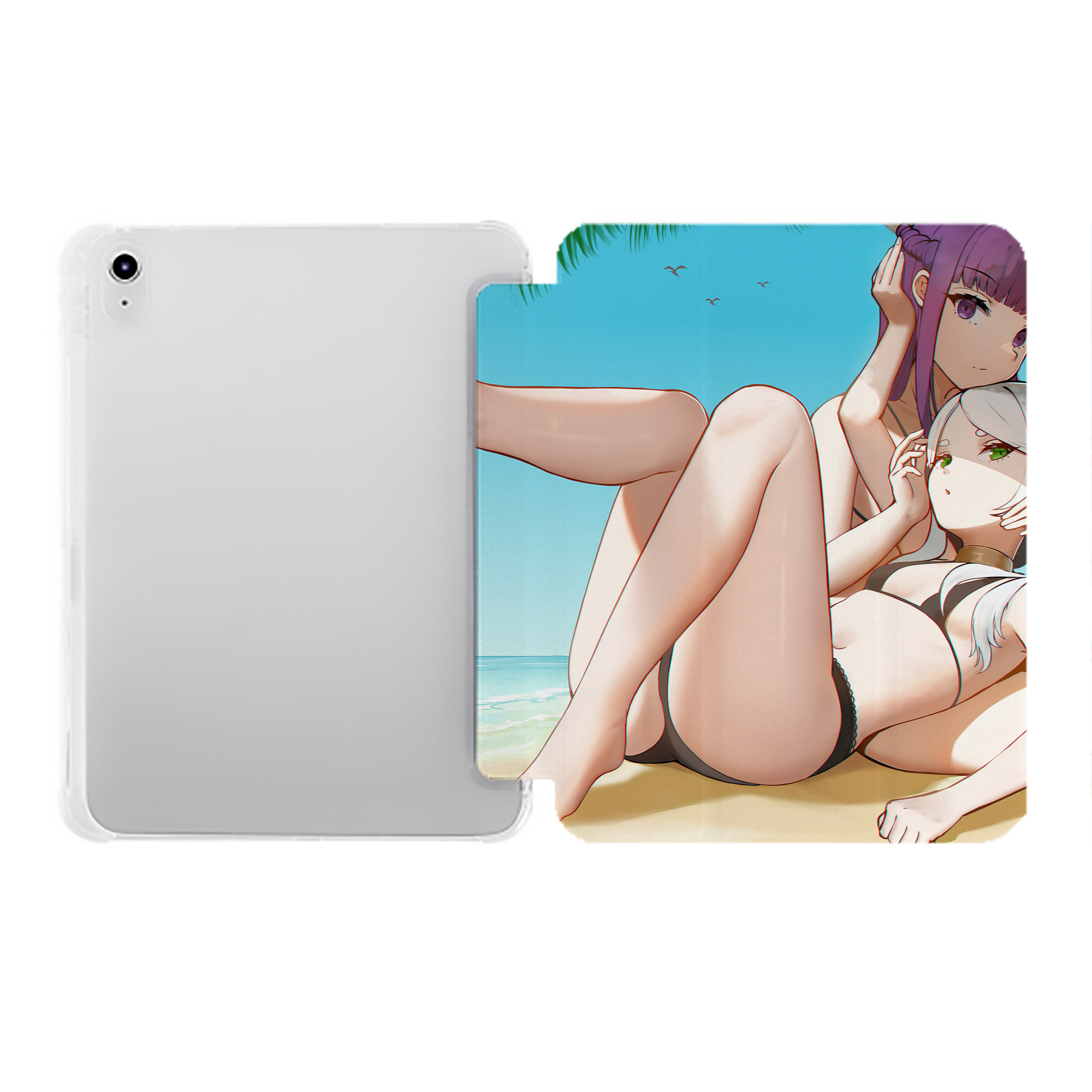 （画像用） 葬送のフリーレン Frieren IPad ケース ペン収納付き 三つ折りスタンド PUレザー×シリコン 対応機種9.5/10.5/10.9インチ